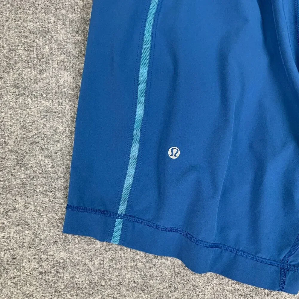 Lululemon Shorts Mens M Medium Pacific Blue Inner Lined Drawstring Pull On Train